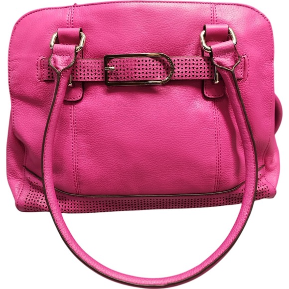 Tignanello Handbags - Vintage Tignanello Shoulder Bag‎ Women's Pink Solid Pebbled Lined Double Handle
